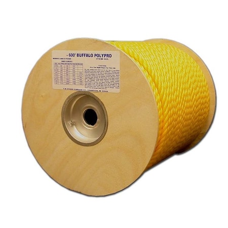 T.W. Evans Cordage Co. 1/2. x 150 ft. Buffalo Twisted Polypro Rope Yellow 80-031